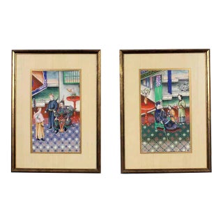 A Pair of 19th Century Pith Paintings For Sale