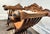 Wood Pair of Italian Mid Century Savonarola Lion Head Wood Folding Chairs For Sale - Image 7 of 11