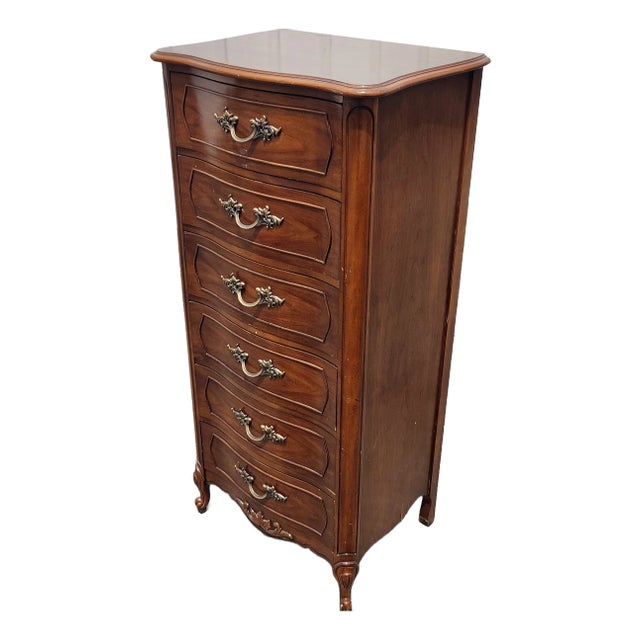 Vintage Dixie Furniture Lingerie Dresser Chest Six Drawers French Country, 1980s For Sale