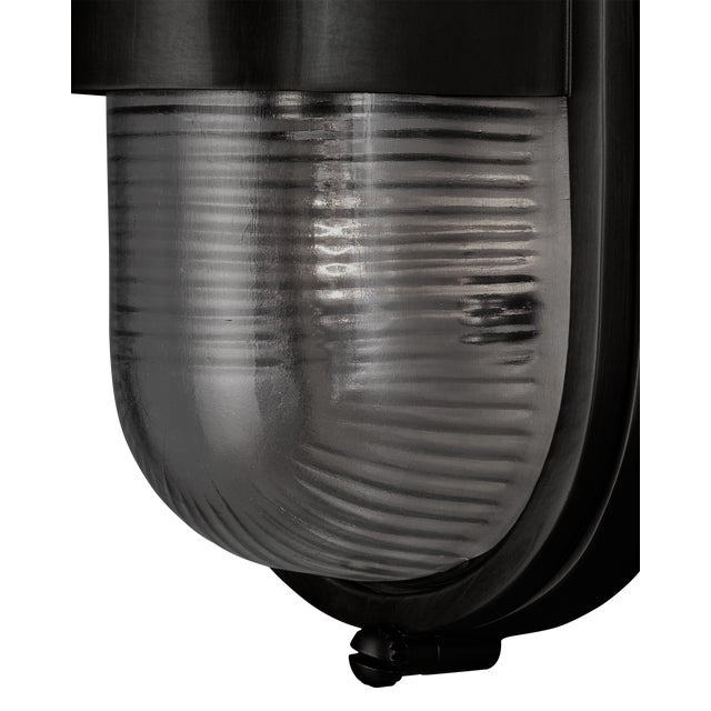 Transitional Currey & Company Maritime Black Outdoor Wall Sconce For Sale - Image 3 of 4