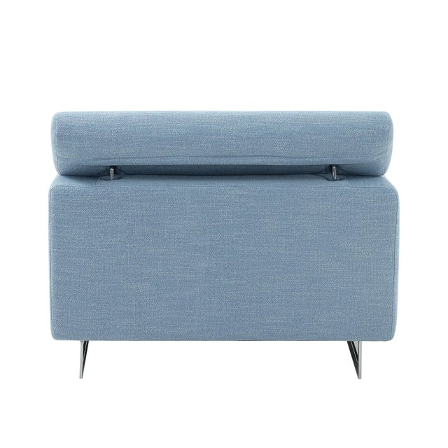Pasargad Home Serena Modern Blue Lounge Chair With Headrest For Sale - Image 4 of 7