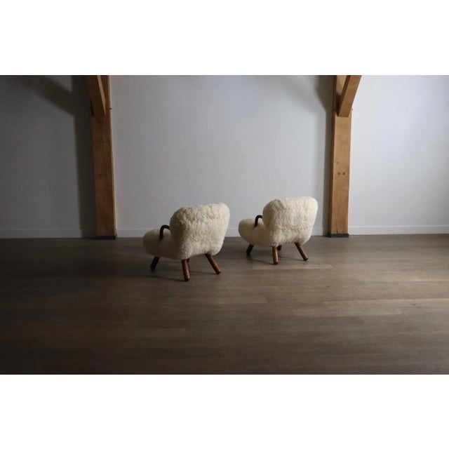 Clam Chairs by Arnold Madsen for Madsen & Schubell, Denmark, 1944, Set of 2 For Sale - Image 9 of 10