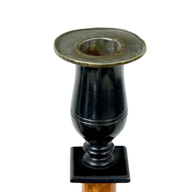 19th Century Swedish Karl Johan Masur Birch Candlesticks, 1830s, Set of 2 For Sale - Image 3 of 7