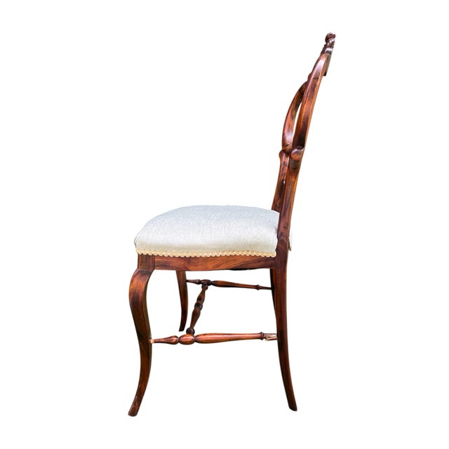 Antique Victorian Rosewood Parlor or Dressing Chair For Sale - Image 11 of 12
