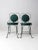 Pair of vintage ice cream parlor chairs featuring Art Nouveau-inspired metal frames and classic sweetheart backs. The...