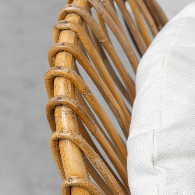 Bamboo Rocking Chair attributed to Dirk van Sliedregt for Rohe Noordwolde, 1970s For Sale - Image 10 of 12