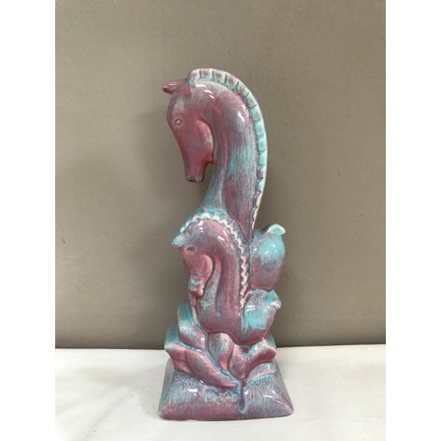 Art Deco California West Coast Pottery Art Deco Stylized Horses Mare & Foal For Sale - Image 3 of 9