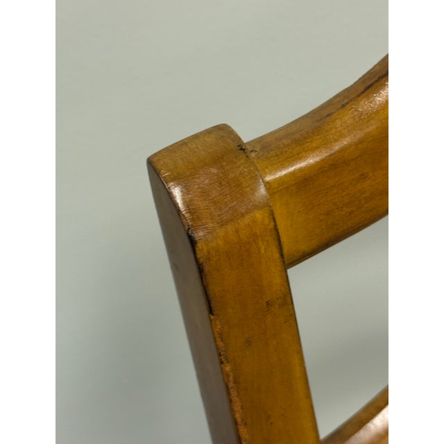 Ethan Allen Ladderback Leather Upholstered Dining Chairs - Set of 4 For Sale - Image 11 of 12
