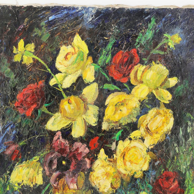 This vibrant original oil painting is executed on canvas or board using the expressive impasto technique, resulting in...