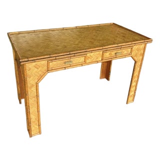Herringbone Bamboo Writing Desk For Sale