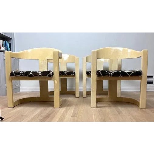 1980s Karl Springer Goatskin Onassis Dining Chairs - Set of 6 For Sale - Image 11 of 11