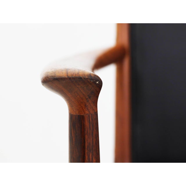 High-Back Armchairs in Rosewood and Leather by Kai Lyngfeldt-Larsen, Denmark, 1960s, Set of 2 For Sale - Image 9 of 14