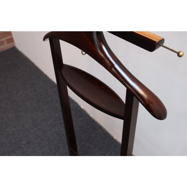 Vintage Fratelli Reguitti Dark Mahogany and Brass Valet in Style of Ico Parisi For Sale - Image 10 of 12