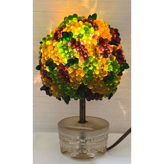 Italian Vintage Grape Topiary Potted Table Light For Sale - Image 3 of 12
