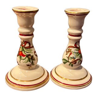 1990s Tiffany & Co. Tiffany Garland Candlesticks- Set of 2 For Sale
