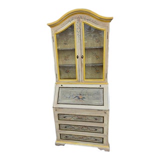Italian Hand Painted Secretary Desk For Sale