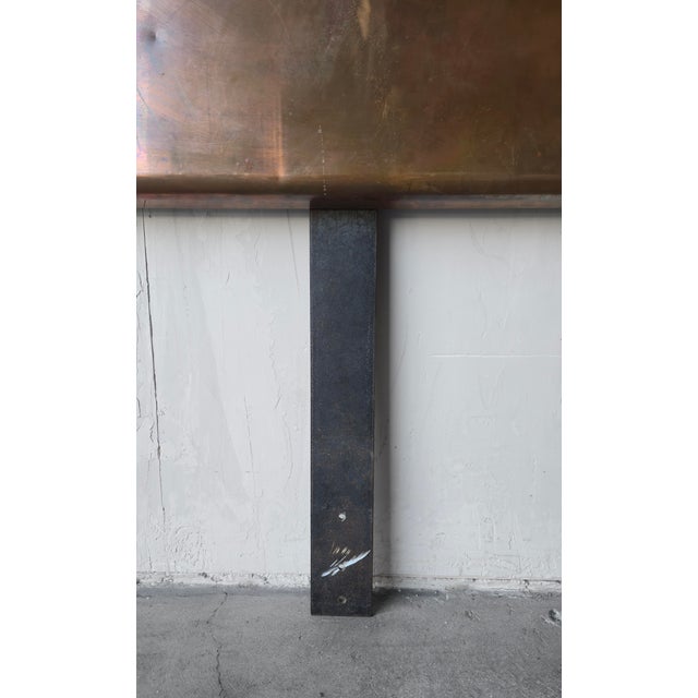 1970s Bespoke Patinated Copper Headboard and Nightstand Set For Sale - Image 16 of 18
