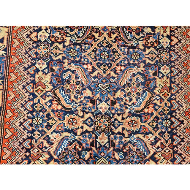 Antique Persian Malayer Gallery Rug, Hand-Knotted Wool, Geometric Pattern, 7x15, Navy & Ivory For Sale - Image 16 of 18