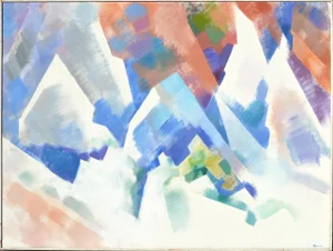 Late 20th Century "Cliff's Edge" Abstract Acrylic Painting, Framed
