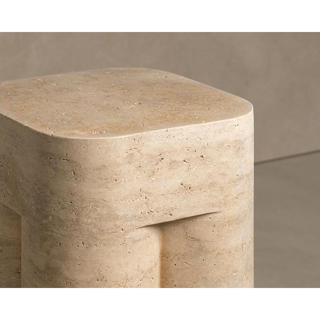 Not Yet Made - Made To Order Travertine Unfilled Chunky Stool by Etamorph For Sale - Image 5 of 8