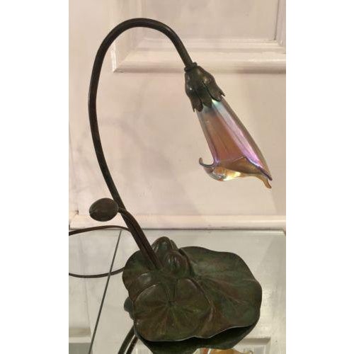 Lundberg Studios American Deluxe Bronze Art Nouveau Lily Lamp Chairish