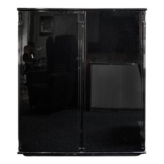 Vintage Italian Black Wardrobe by Gianfranco Frattini for Molteni, 1970s For Sale