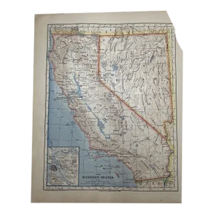 1883 Antique California and Nevada State Maps