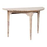 19th Century Swedish White Demi Lune Side Table Console For Sale