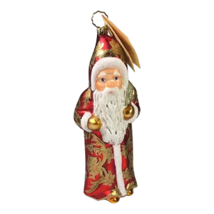 2000’s Mouth Blown Glass Santa Ornament “Royal Tradition” by Ino Schaller