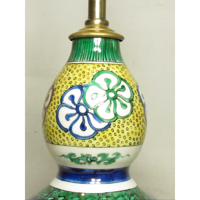 Pair of Japanese Porcelain Kutani Lamps For Sale - Image 10 of 15