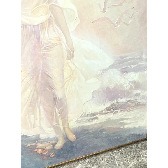 Vintage Monumental Original Abstract Figurative Oil Painting on Canvas For Sale - Image 4 of 12