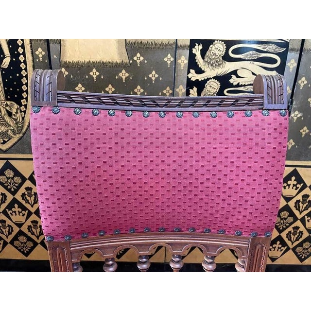 Brown Renaissance Style Carved Walnut Chairs, Set of 6 For Sale - Image 8 of 10