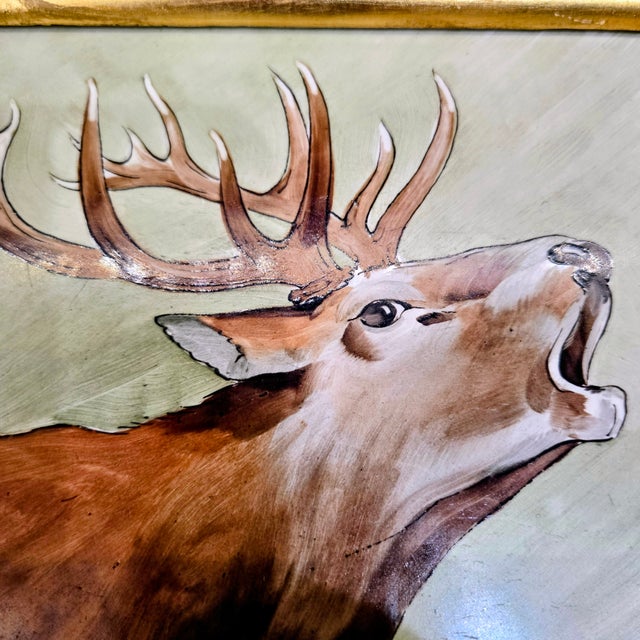 Mid 20th Century Sommer Garmisch Hand-Painted Porcelain Plaques – Set of 3, Rococo Gilt Frames For Sale - Image 5 of 12