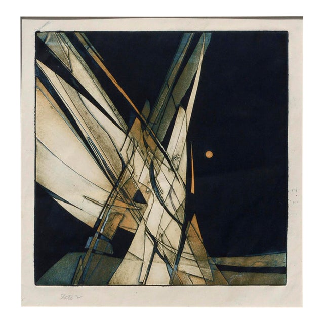 "State 2" Abstract Geometric Lithograph by Patricia A. Pearce For Sale