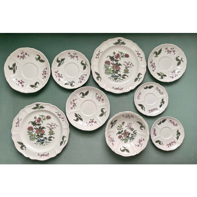 Vintage “Mandarin” Floral Wedgwood China Plates- Set of 9 For Sale - Image 4 of 10