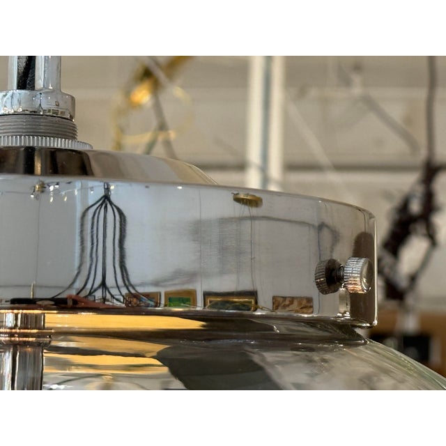 Glass Restoration Hardware Parisian Architectural Clear Glass Poste Pendant For Sale - Image 7 of 12