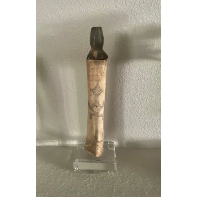 19th Century Indonesian Tribal Scrimshaw Figure Sculpture (10" High) For Sale - Image 4 of 8