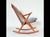 Teak Rocking Chair with Mohair Velvet Cover in Ice Blue by Frank Reenskaug for Bramin, Denmark, 1960s For Sale - Image 9 of 17