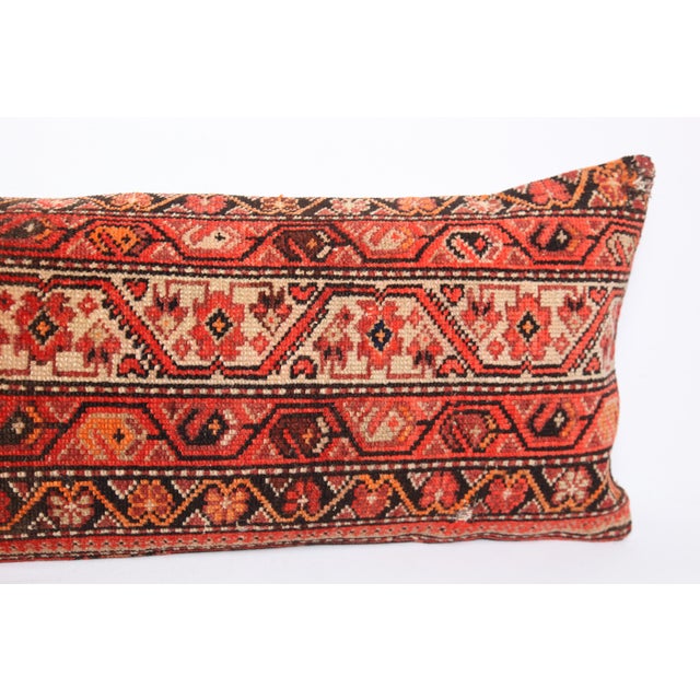 Textile Antique Persian Melahir Cushion Cover – Handwoven 15" X 32" For Sale - Image 7 of 11