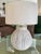 Boho Chic White Washed Wicker Basket Lamp With Chrome Fittings For Sale - Image 3 of 9