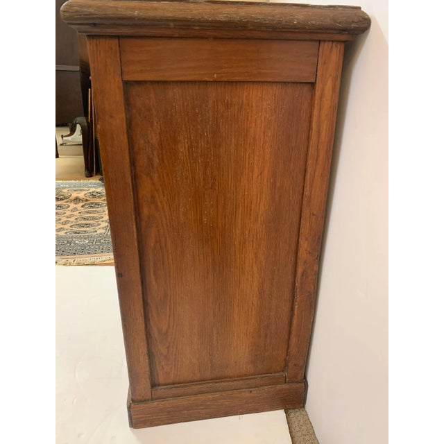Antique Oak and Marble Cabinet Stand For Sale In Philadelphia - Image 6 of 13