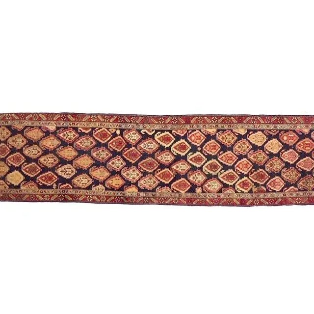 Wool on wool pile genuine hand made very fine antique Russian Karabagh runner-