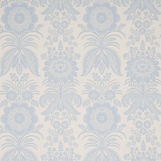 Sample - Schumacher Greta Wallpaper in Ivory For Sale