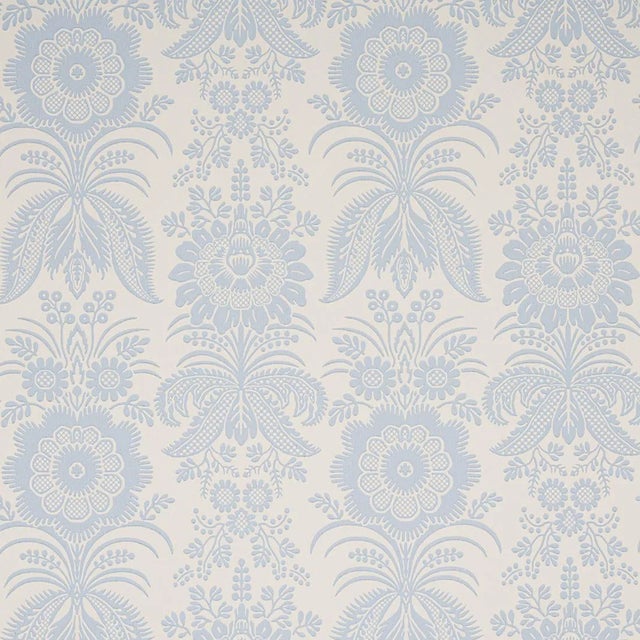 Sample - Schumacher Greta Wallpaper in Ivory For Sale