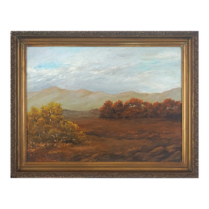 Mid Century Bay Area Mountains Autumnal Landscape Oil Painting by Charles Eades