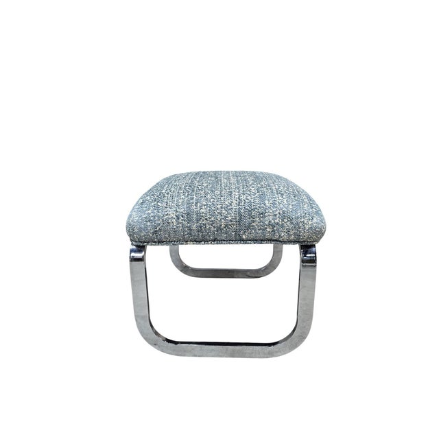 Light Green Mid Century Modern Milo Baughman Cantilever Chair & Ottoman For Sale - Image 8 of 8