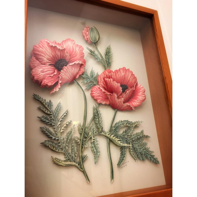 signed dimensional botanical relief by I. Griffin, dated 6/30/98, presented in a deep shadowbox frame that gives the work...