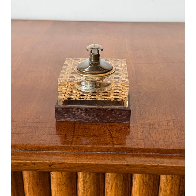 Brown Mid-20th Century Lucite Table Lighter, Italy 1970s For Sale - Image 8 of 8