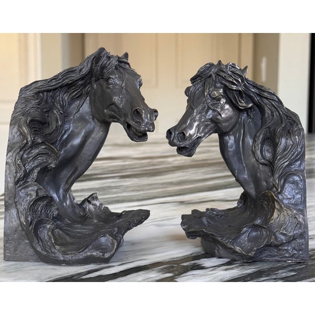 Late 20th Century Vintage Ralph Lauren Style Equestrian Bookends - a Pair For Sale - Image 5 of 12