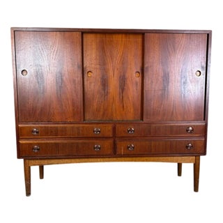 Tall Vintage Danish Teak Sideboard, 1960s For Sale